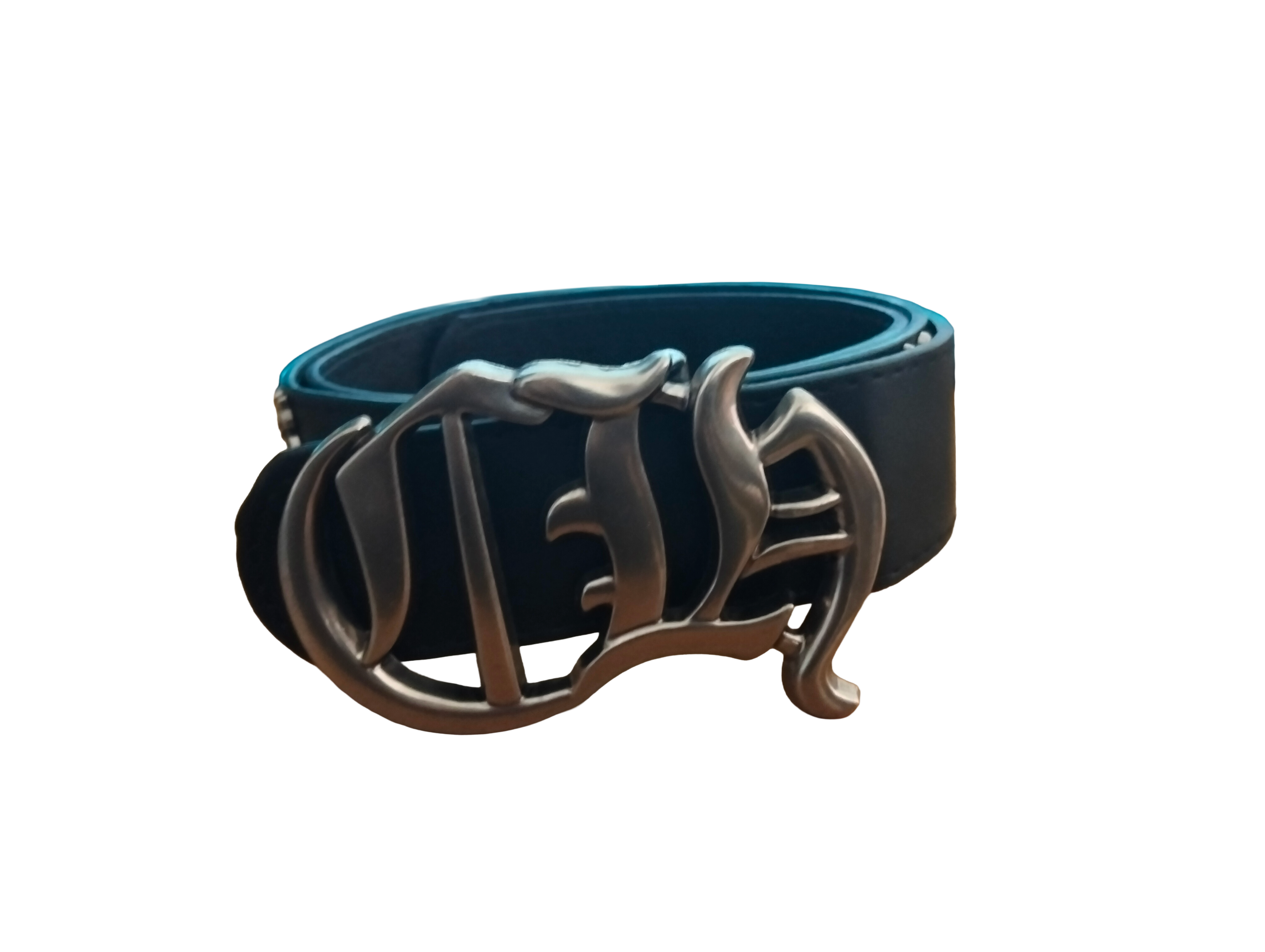 Chrome Hearts Black Leather Belt with Sterling Silver Details