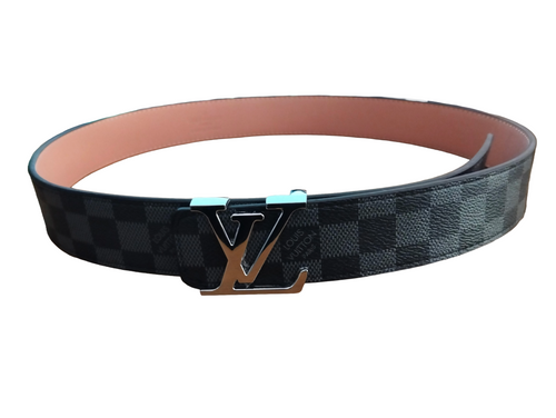 Louis Vuitton Damier Graphite LV Initiales Belt – Black